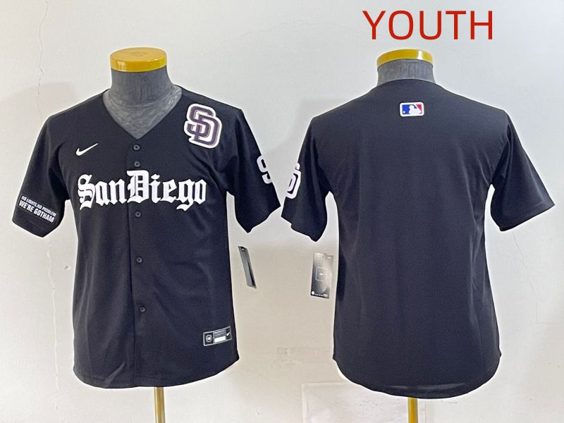Youth 2025 San Diego Padres Blank Black Five generations Joint Name Nike MLB Jersey style 7